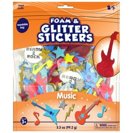 Foam Glitter Music Stickers