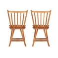 thumbnail image 3 of Linon Reedhaven Set of 2 Windsor Back Side Chairs in Medium Oak Brown Beechwood, 3 of 12