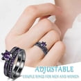 thumbnail image 4 of 2PC Stackable Rings for Women - Zirconia Gemstone Rhinestone Studded Promise Rings Jewelry Gifts Size 5-12, 4 of 4