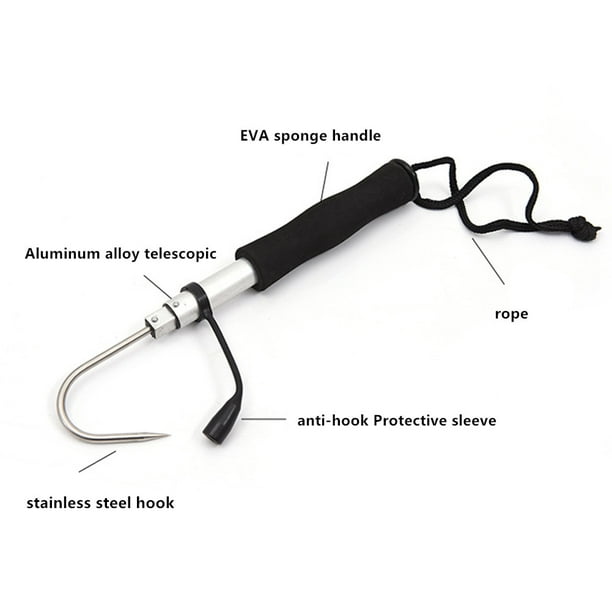 Fishing Gaff Hook, Retractable Fishing Gripper with Stainless Fishing Spear  Hook Tackle for Fishing Ice Fish Accissories for Saltwater Fishing