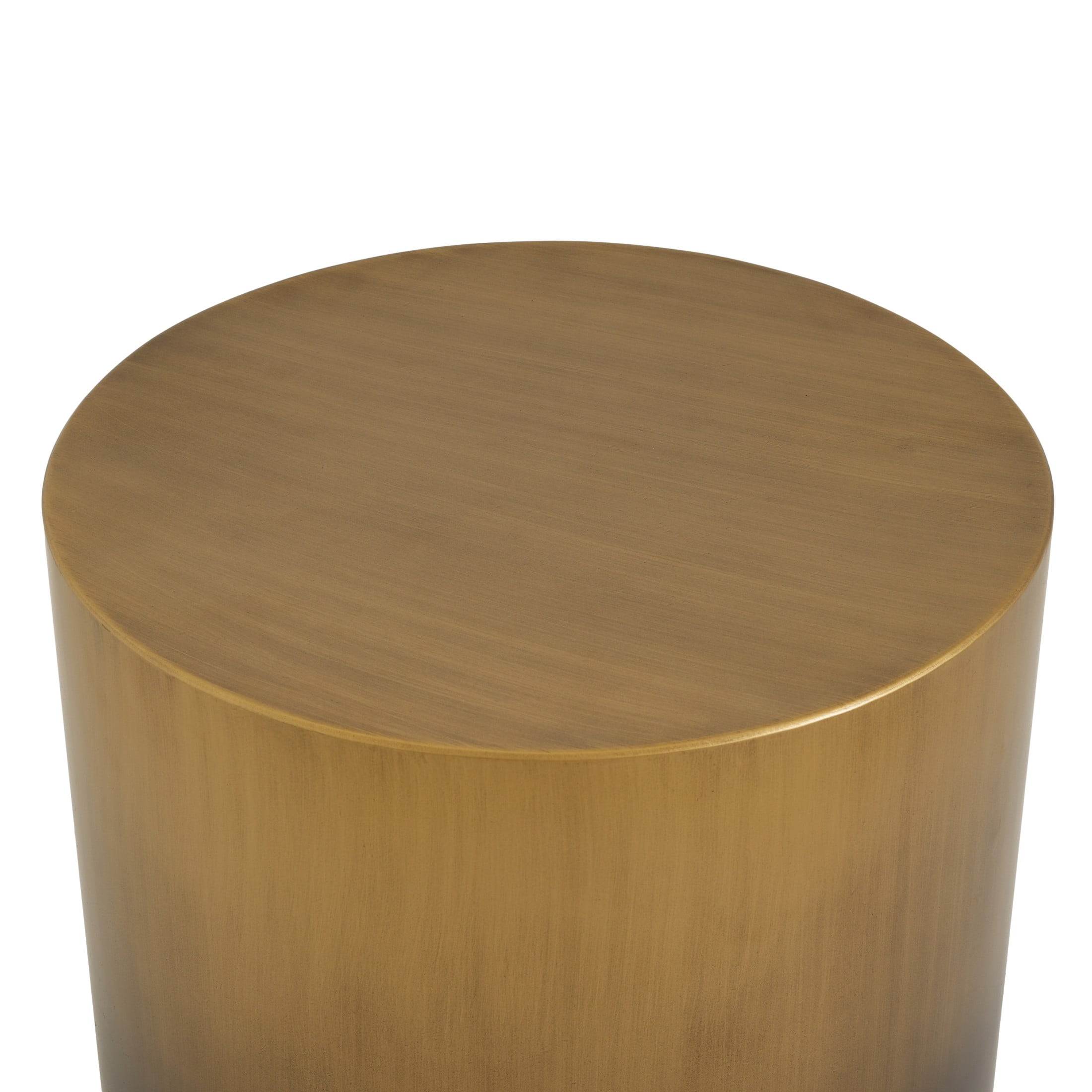 Christopher Knight Home 2-Piece Iron Cylinder Round Drum Coffee and Side Table Set, Antique Brass
