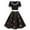 Black, variant on Fashion Women Summer Retro Casual Pullover 1950s Cape Collar Vintage Swing Stretchy Dresses