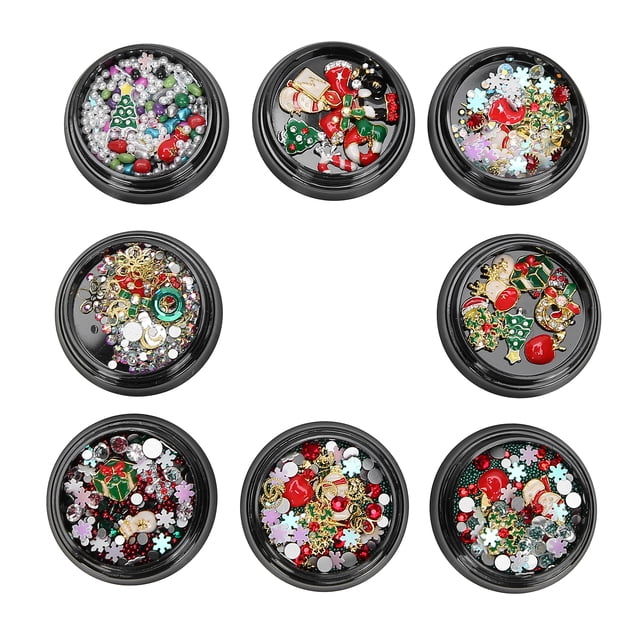 Decoración de uñas DIY, 8 piezas de arte de uñas navideño, decoración de uñas navideña, decoración de uñas, valor excepcional