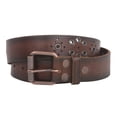thumbnail image 3 of Snap On Oil Tanned Rustic Full Grain Leather Belt With Grommets Detailing, 3 of 4