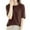 Brown, variant on WNEGSTG Shirts for Women Plus Size Round Neck Solid Color Basic Knit T Shirt Coffee