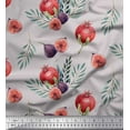 thumbnail image 1 of Soimoi Cotton Duck Fabric Leaves,Fig & Pomegranate Fruits Print Fabric by the Yard 42 Inch Wide, 1 of 3