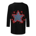 thumbnail image 5 of Cavosen Red White and Blue Clothes for Women Petite 4th of July 3/4 Sleeve Round Neck Tops USA Star Striped Print T Shirts Lady XL Red White and Blue Casual Shirts Patriotic Tunic Tees, 5 of 5
