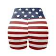 thumbnail image 6 of SHOPESSA Fashion Womens High Waist July 4th Independence Day American Flag Printed Cross Workout Short Womens Yoga Short Pants S, 6 of 6