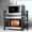 Black A, variant on Expandable Microwave Oven Rack, Double Layer Carbon Steel Adjustable Microwave Shelf, Toaster Rack Heavy Duty Stand Kitchen Countertop Organizer, 55 lb Load Bearing, 2 Tier with 6 Hooks (Grey)