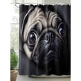 thumbnail image 2 of Fsddascl Cute Dog Shower Curtain Set - Standard 72" x 72" Washable Bathtub Curtain with 12 Hooks, Black Pet Retro Picture Waterproof Fabric Stall Shower Curtains for Bathroom/Bathtub Décor, 2 of 6