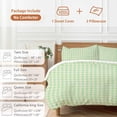 thumbnail image 6 of 3 Piece Sage Green Duvet Cover Set Queen Size,Microfiber Comforter/Quilt Cover with Corner Ties and 2 Pillowcases,Grid Checkered Plaid Gingham Lattice Trellis All Season Bedding with Zipper Closure, 6 of 8