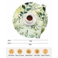 thumbnail image 6 of 13 Inch Round Placemats Set of 4, Green Blue Leaves Non Slip Heat Insulation PP Table Mats, Summer Botanical Farmhouse Watercolor Leaf Washable Place Mats for Kitchen Dining Party Table Decor, 6 of 7