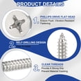 thumbnail image 4 of Uxcell Flat Head Sheet Metal Screws, less Steel Phillips Drive Self Tapping Wood Screws for Metal Wood Drywall #6x1-1/2" 100, 4 of 7