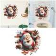 thumbnail image 2 of Christmas 3D Wall Stickers, Cartoon Cute Elk Santa Breaking Through Wall Design, Removable Window Clings, Holiday Party Home Decorations -1Pcs, 2 of 6