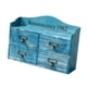 thumbnail image 3 of Estuche con cajón de escritorio, organizador de madera multifuncional, caja de almacenamiento para maquillaje Azul, 3 of 9