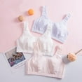 thumbnail image 2 of EIMELI Cute Bra for 8-15 Girls in Puberty Brief Seamless Bralette 95% Cotton No Underwire Padded Comfortable Vest-style Sport Running Underwear for Student, 2 of 8