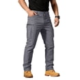 thumbnail image 2 of longantii Mens Tactical Cargo Pants Ripstop Elastic Waist Pants Lightweight Work Trousers 2026 Summer Comfy Construction Hiking Pants with Multi Pockets Gray S, 2 of 4