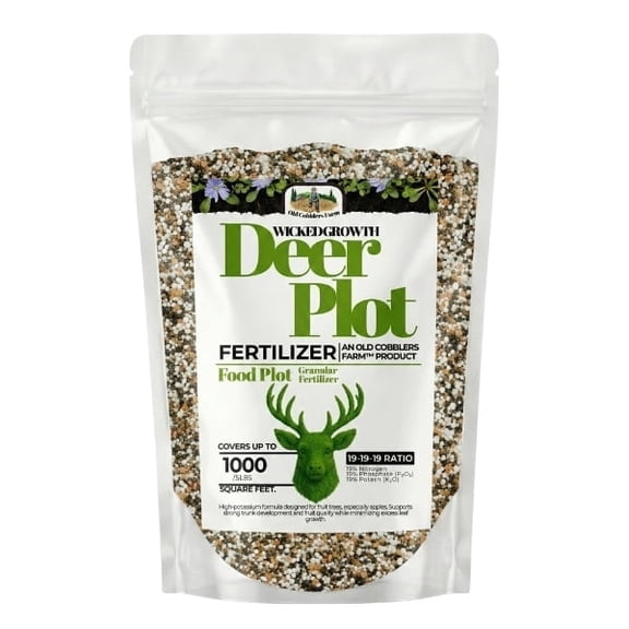 Old Cobblers Farm™ Wicked Growth Wildlife Deer Plot Fertilizer - Perfect Blend for Deer, Turkey & Game - Balanced NPK for Robust Growth (5 lbs | 10 lbs | 15 lbs | 20 lbs) (20lbs)