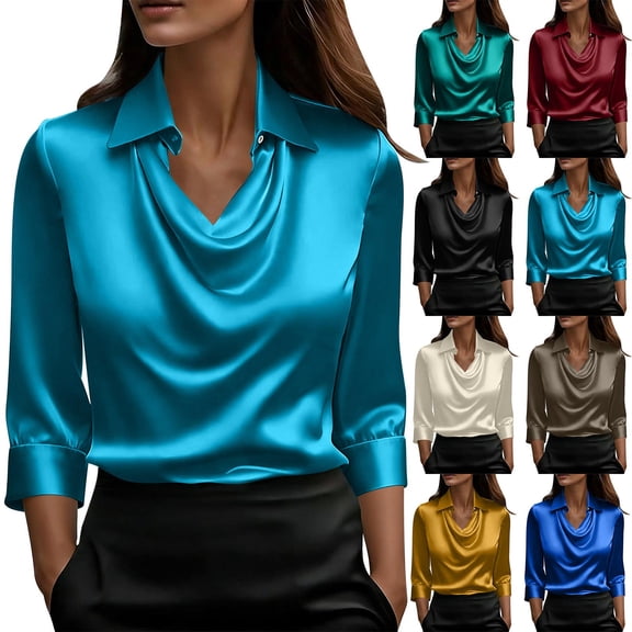 Paiwinds Women's V-Neck Short Sleeve Sequined Patchwork Top Casual Batwing Sleeve Blouse Soft Polyester Solid Color Shirt