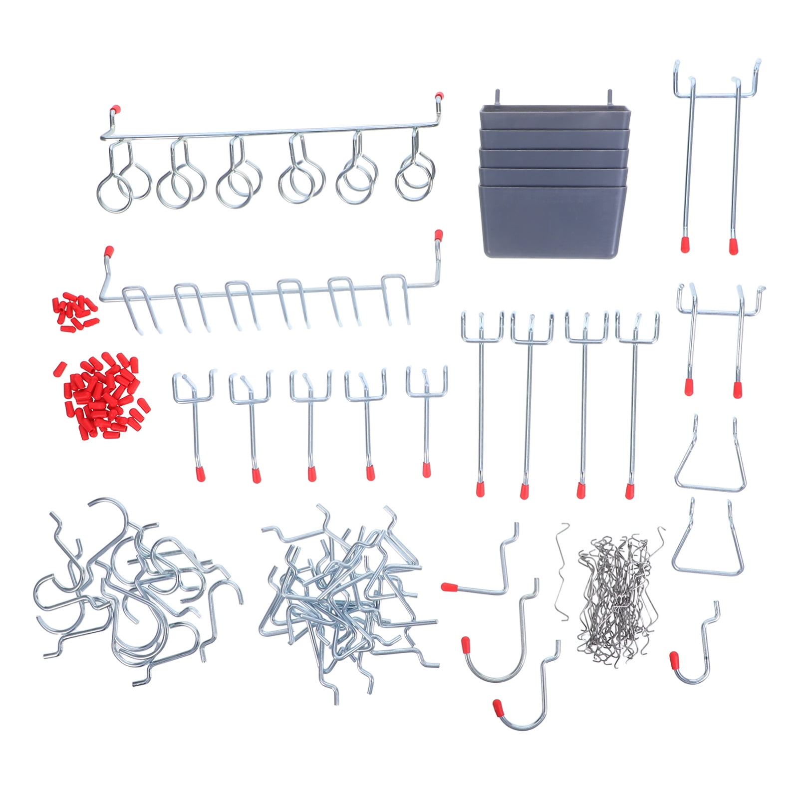 FOMIYES Heavy Duty Metal Pegboard Hooks Set for Garage Wall Organizer - Quick Install, Storage Solution