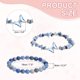 thumbnail image 2 of Pulseras de cristal Uxcell para mujeres, pulsera de cuentas de amatista con encanto de mariposa, estiramiento para regalos de pareja, azul, 2 paquetes, 2 of 5