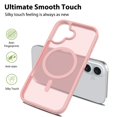 thumbnail image 2 of Decase Skin-Feel Anti-Scratch PC+TPU Case for iPhone 16,Compatible with Mag-Safe,Translucent Matte Drop Proof Phone Case,Rugged Back Cover for iPhone 16 Case,Pink, 2 of 5