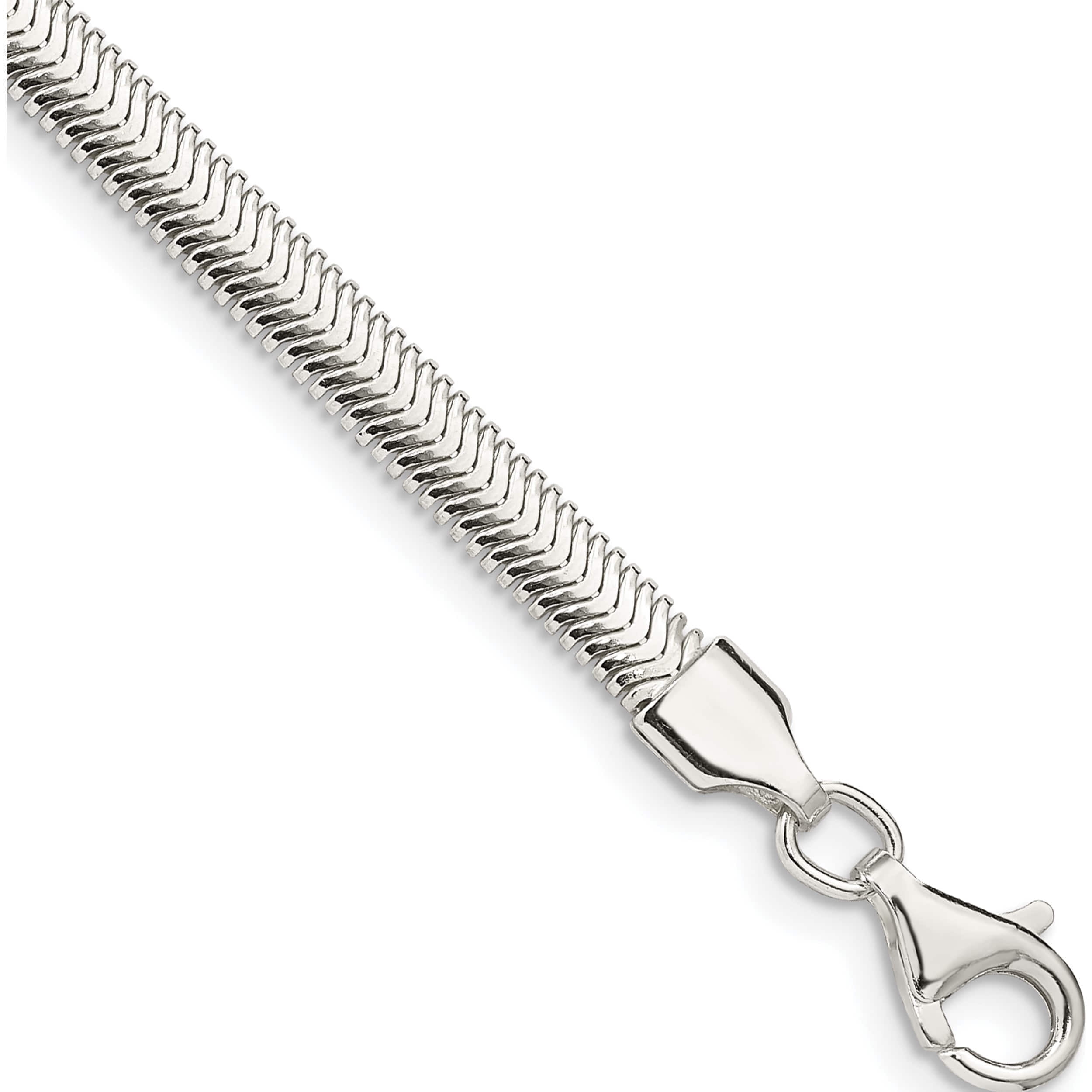 Sterling Silver 4.2mm Flat Oval Snake 