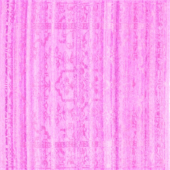 Ahgly Company Indoor Square Solid Pink Modern Area Rugs, 5' Square