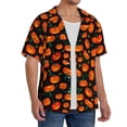 thumbnail image 2 of Fotbe Pumpkin Fallen Leaves Camisa Estampada de Manga Corta para Hombre, Casual de Verano, Estilo Playero, Sin Arrugas-X-Large, 2 of 5