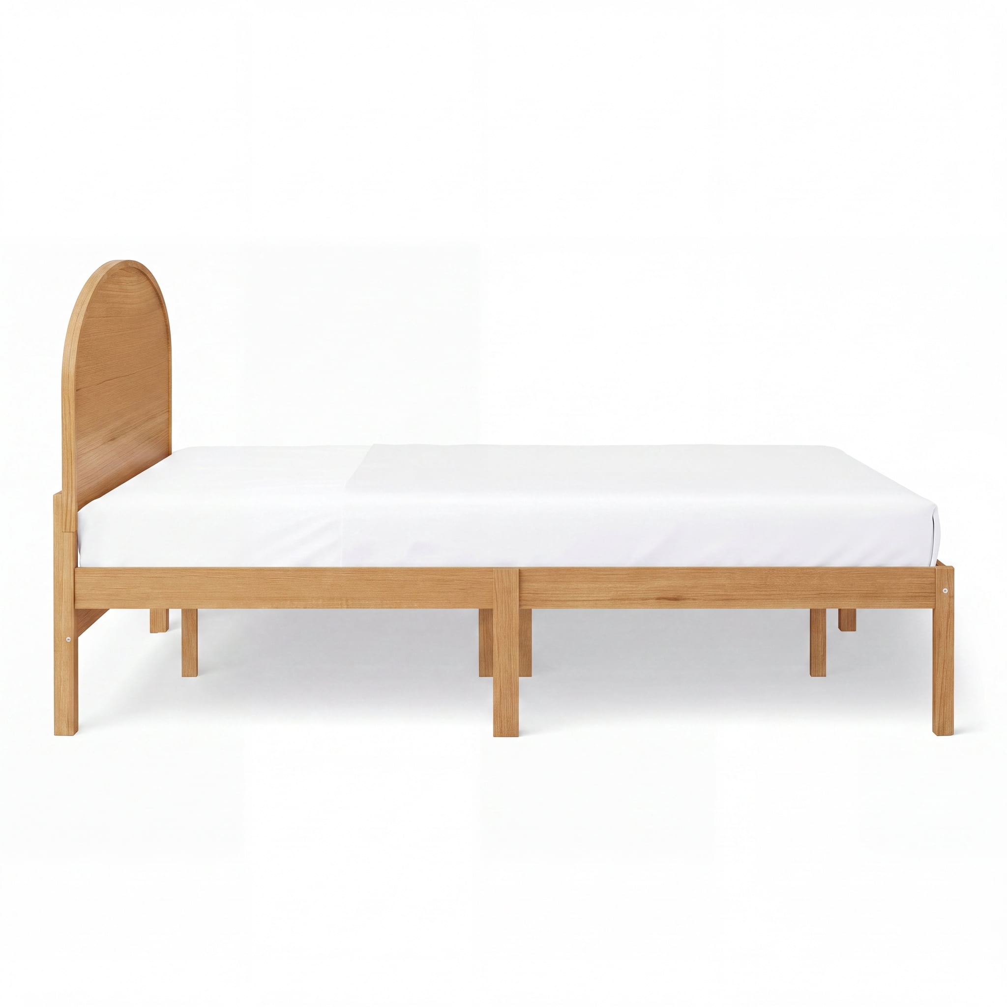 Mainstays Kids Full Size Wood Platform Bed Frame, Natural Teak