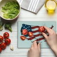 thumbnail image 4 of World Map Cutting Board, Graphic United States Flag American Federations Stars National Print, Decorative Tempered Glass Cutting and Serving Board, Small Size, White Red Blue, by Ambesonne, 4 of 5