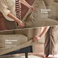 thumbnail image 4 of Vorthio 3-Seater Modular Sectional Sofa, Boneless Sherpa Couch with High-Density Foam Support, No Assembly,Khaki, 4 of 5
