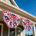 thumbnail image 4 of Nkmbld Patriotic Pleated Fan Flag, 4th of July Half Fan Bunting Flag with Canvas Header And Eyelets, Red White Blue Flag Banner for Outdoor Decoration, 4 of 8