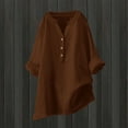 thumbnail image 2 of Women's Loose Fit Button Down Blouse Long Sleeve Solid Casual Top Shirt Comfortable Wear, 2 of 5