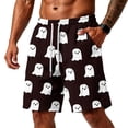 thumbnail image 2 of Sewkxo Men's Halloween Haunted House Printed Cotton Pajama Shorts Comfort Elastic Waist Night Sleep Shorts,Black L, 2 of 5