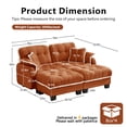 thumbnail image 2 of Harper & Bright Designs Chenille Loveseat Sofa with 2 Ottomans, Cloud Couch Chaise Lounge, 2 Seater Tufted Sectional Sofa with Deep Seat and 4 Pillows for Living Room, Orange, 2 of 12