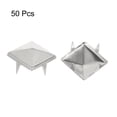 thumbnail image 3 of Unique Bargains 50 Ensembles Rivet Pointe 12x7.5mm Pyramide Rivet Rapide Clous Piques Carrées, Ton Argent, 3 of 7