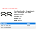 thumbnail image 2 of Rear Brake Shoe Set - Compatible with 2007 - 2015 Toyota Yaris Sedan 2008 2009 2010 2011 2012 2013 2014, 2 of 2