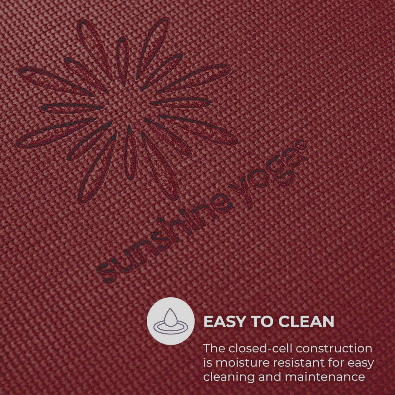 Sunshine Yoga Voyage Yoga Mat, Studio and Gym Bulk Yoga Mats, Durable, Anti-Tear, 72" x 24" x 5mm, 6 Pack, Burgundy