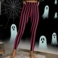 thumbnail image 4 of GERsome Halloween Leggings for Women Christmas High Waist Tight Pants Womens Workout Pants Stretchy Striped Tights Size L, 4 of 9