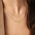 thumbnail image 4 of Personalized Name Necklace Layering Set with Ball Station Chain, 4 of 8