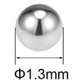 thumbnail image 2 of Uxcell Billes de Roulement Métriques en Acier Inoxydable 304 Grade G100 Précision 1.3mm /0.05 Pouces, 2 of 3