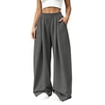thumbnail image 5 of AESTIVO Women's Loose Fit Joggers, Casual Lounge Pants with Elastic Waist, Active Track Pants for Gym, Walking, Dark Gray L, 5 of 9