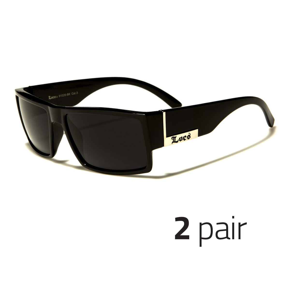 2 Pack MEN Dark Lens Gangster BLACK OG Sunglasses Cholo LOCS BIKER GLASSES USA 