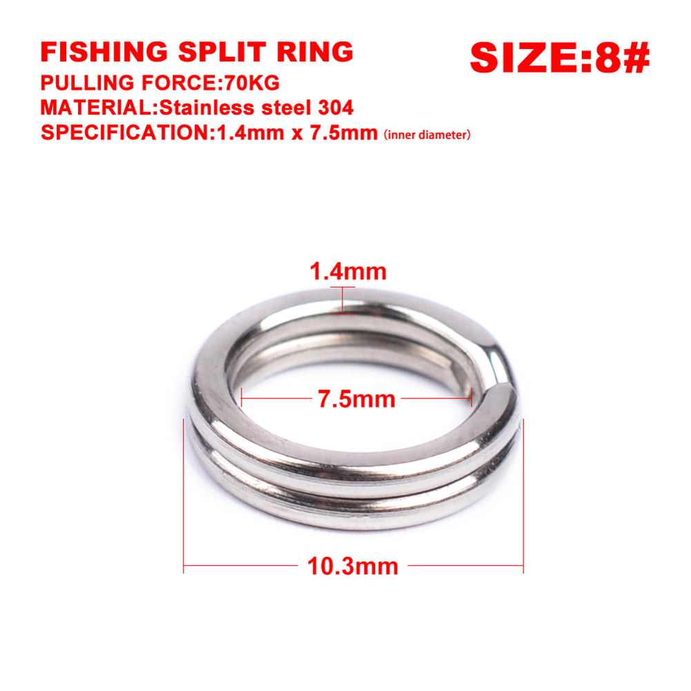4~10mm Steel Double Round Split Rings Fishing Snap Connector for Lure Tackle DIY 