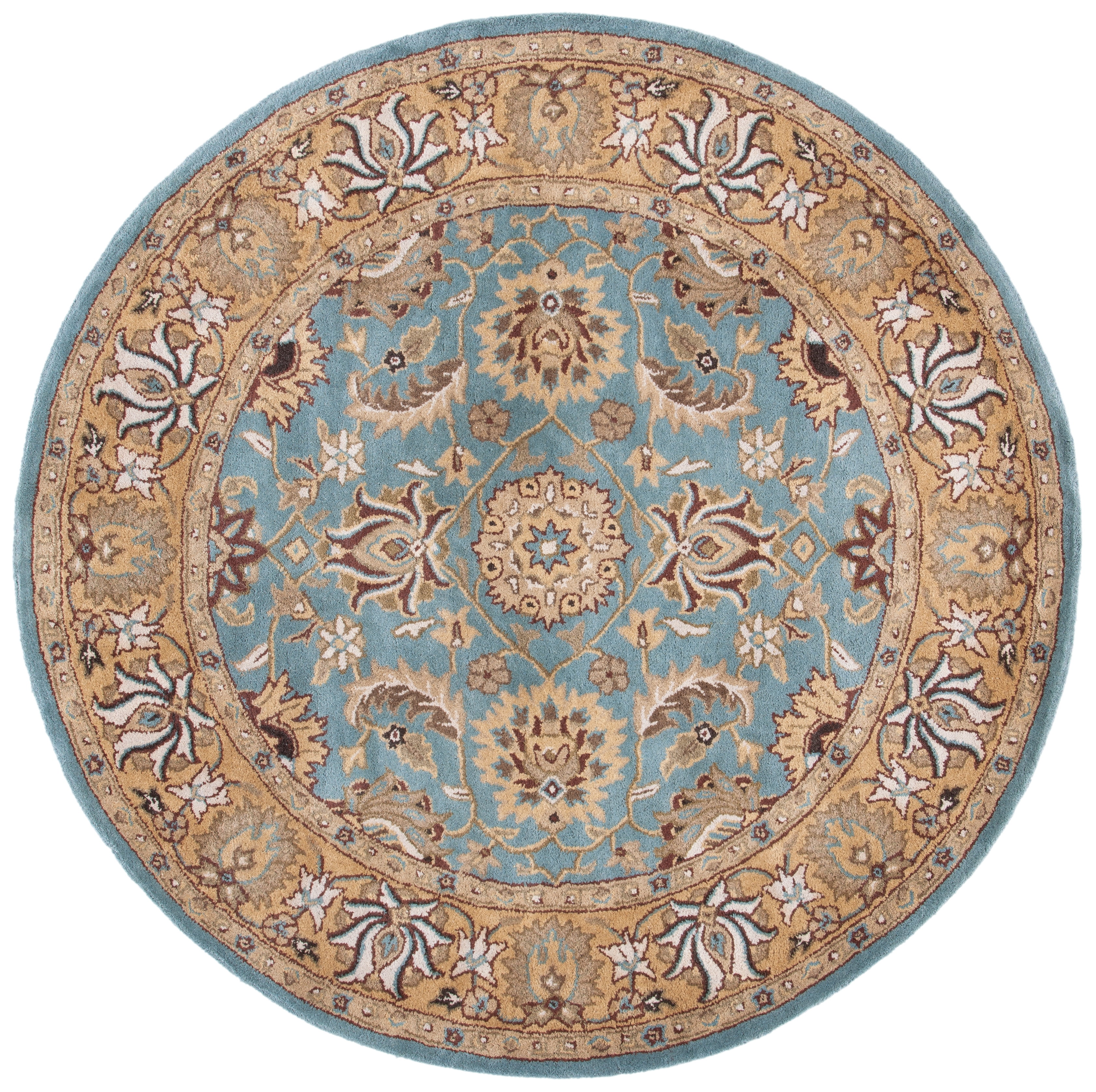 Safavieh Heritage Dexter Oriental Wool Area Rug, Blue/Gold, 10' x 10' Round
