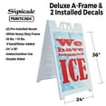 thumbnail image 2 of We Have Bagged Ice 24" x 36" Double Sided A-Frame Sidewalk Sign Includes 2 Installed Decals Foldable Portable White Signicade Sandwich Board Refreshing Supplies Local Shops Bold Signage, 2 of 6