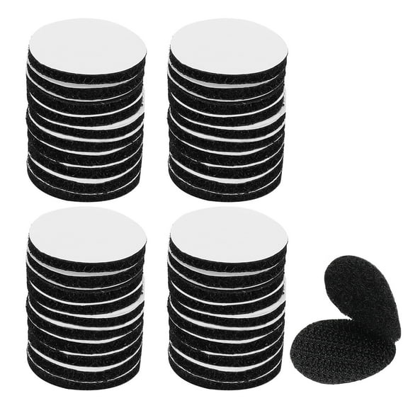 Uxcell 1 inch Round Hook and Loop Dot, Double Sided Sticky-Back, Black 40 Pairs