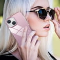 thumbnail image 5 of Compatible with iPhone 14 Case Glossy Hard Electroplating Case Cute Women Girls Makeup Mirror Case Slim Soft Bumper Camera Lens Protection Screen Protector Shockproof Cover, Pink, 5 of 11