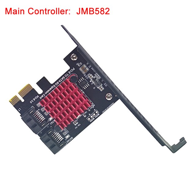 PCIe to 2 Ports SATA 3 III 3.0 6Gbps SSD Adapter PCI-e PCI Express x1 Controller Board Expansion Card Support x4 x6 x8 x16 Riser 2 ports SATA Card